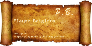 Pleyer Brigitta névjegykártya